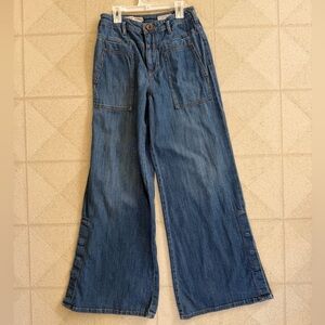 Anthropologie Wide-Leg Denim Jeans in Blue Wash